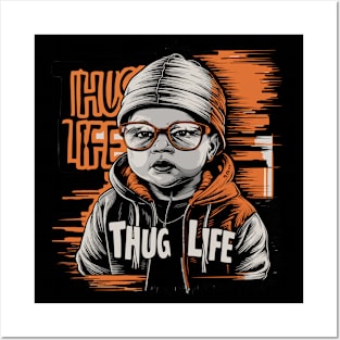 Vibrant Cool Thug Baby Life Design Posters and Art